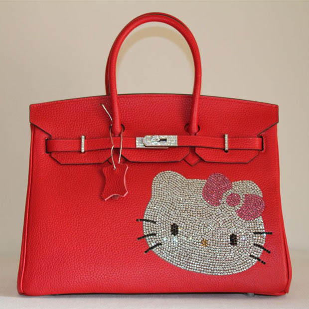 HK0001 Hermes Birkin 35CM Togo Ciao Kitty Borsa in pelle rossa HK000